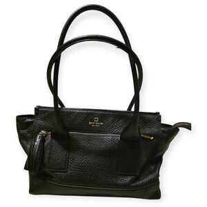 Kate Spade Black Pebbled Leather South Port Avenue Satchel Bag